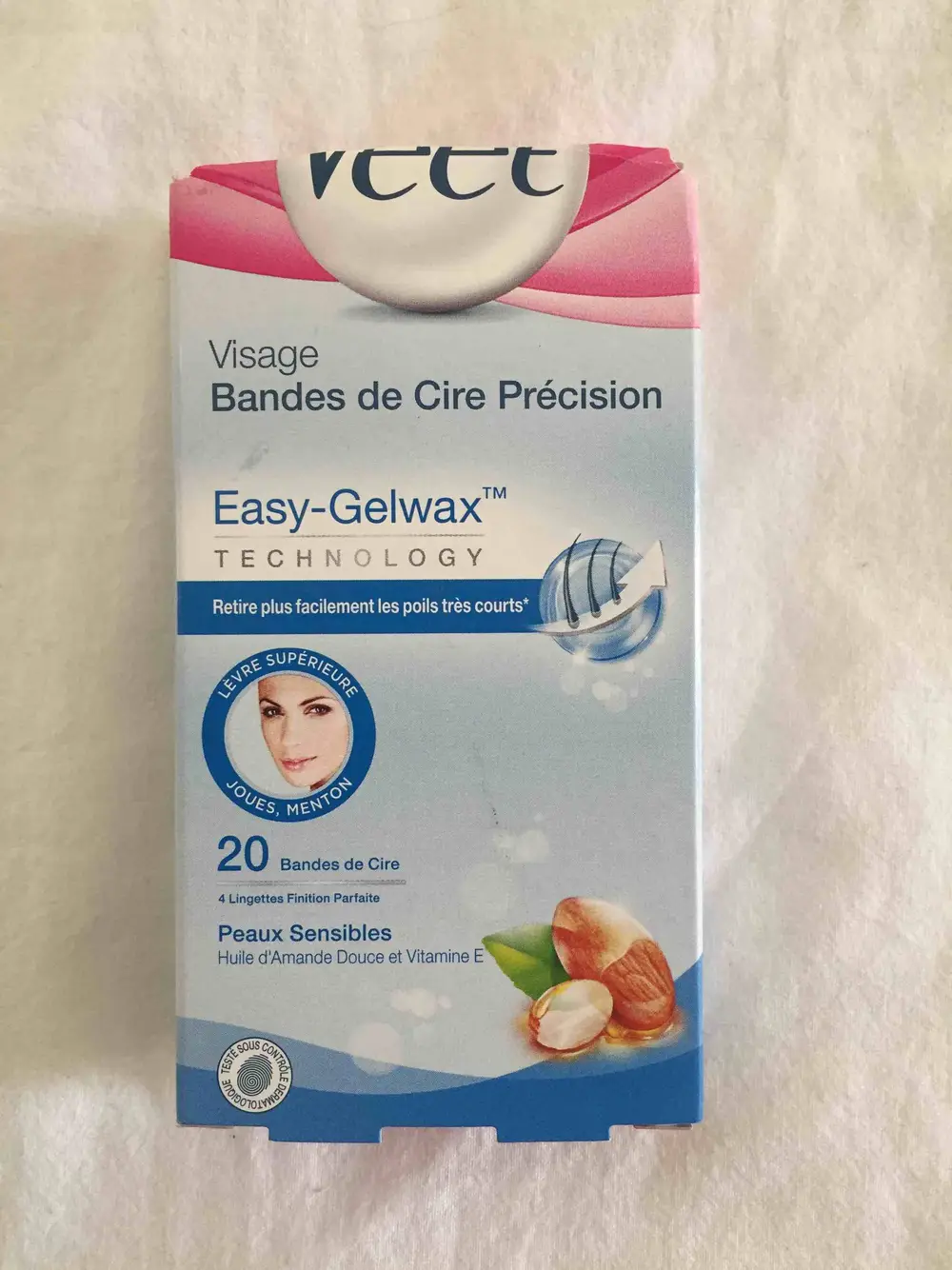 VEET - Peaux sensibles - 20 Bandes de cire visage easy-gelwax