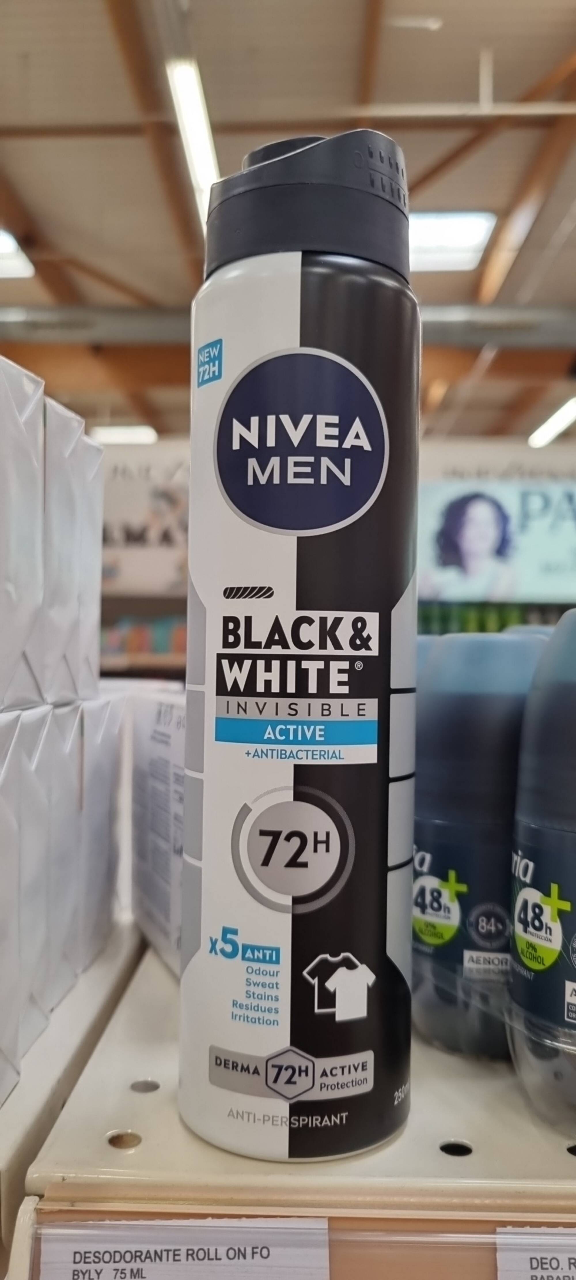 NIVEA MEN - Black & white invisible - Anti-perspirant 72h