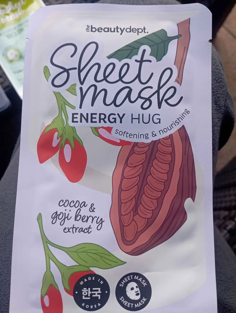 THE BEAUTY DEPT - Sheet mask energy hug cocoa & goji berry extract