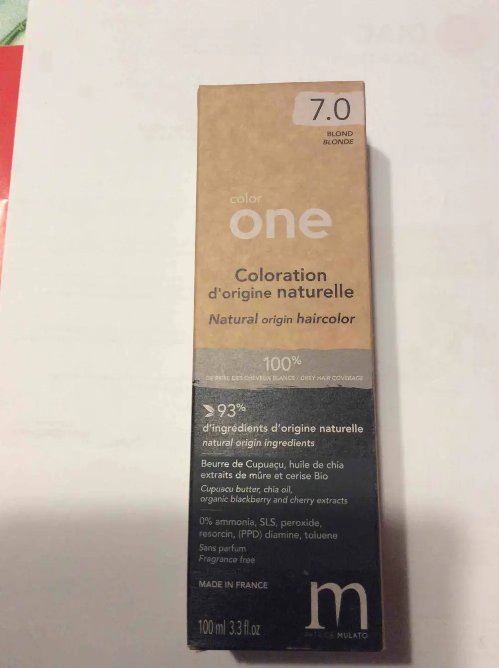 PATRICE MULATO - Color One - Coloration d'origine naturelle 7.0 blonde