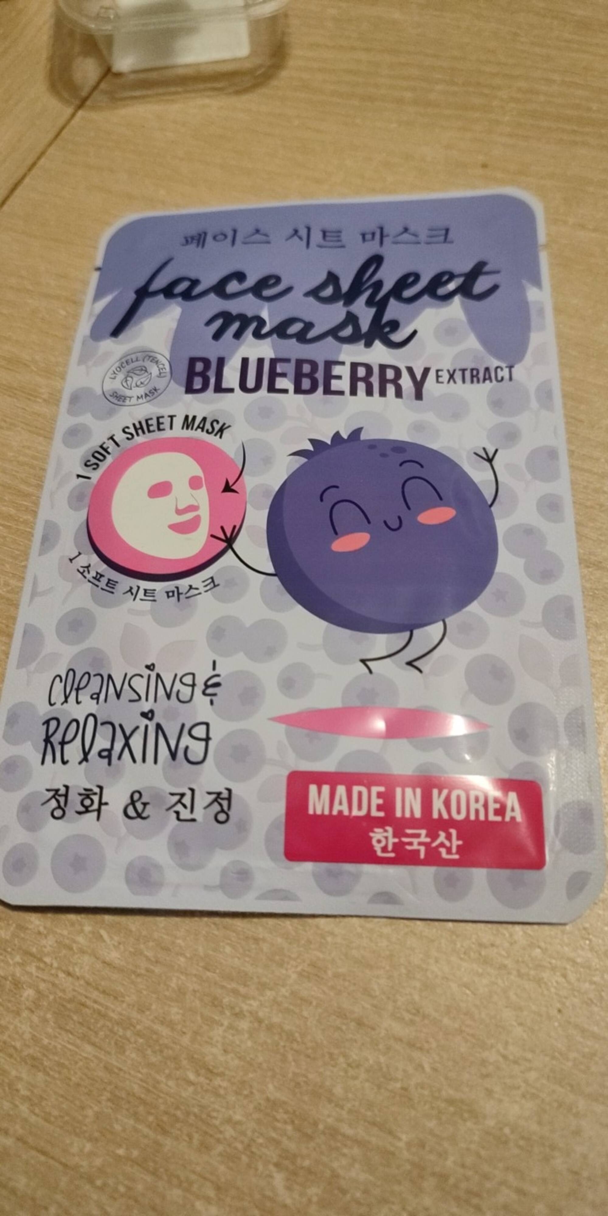 MAXBRANDS - Face sheet mask blueberry extract