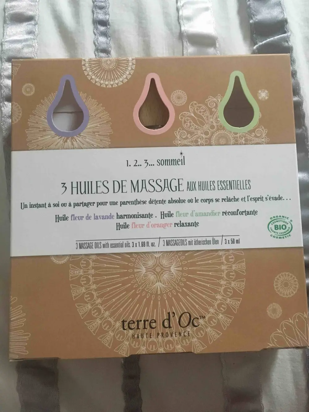 TERRE D'OC - 1. 2.. 3... sommeil - 3 Huiles de massage bio