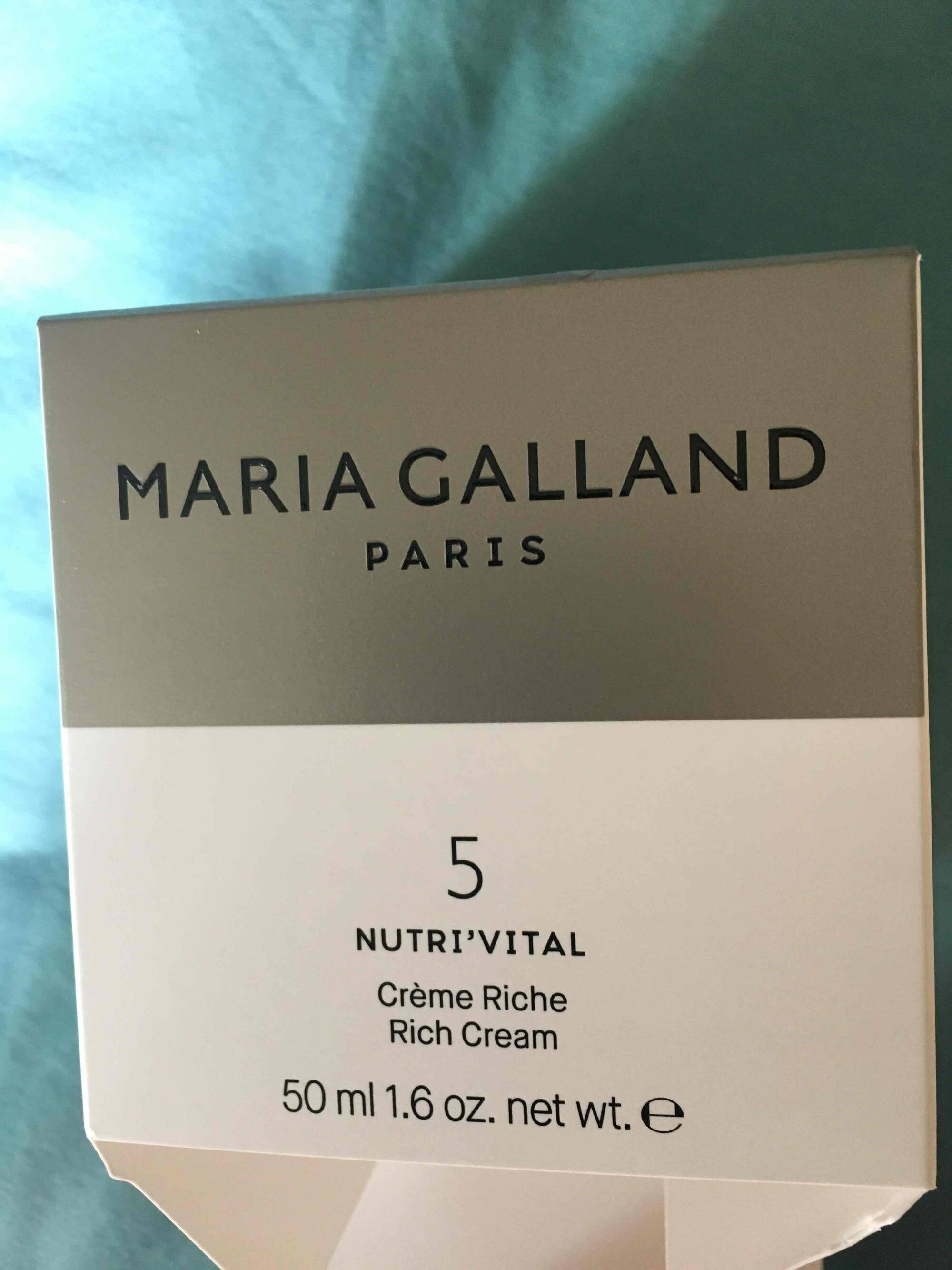 MARIA GALLAND - 5 nutri'vital - Crème riche