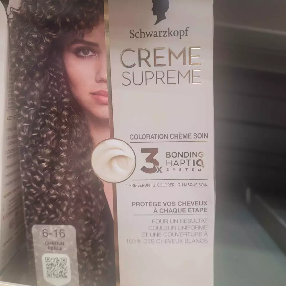 SCHWARZKOPF - Creme supreme - Coloration crème soin 6-16 châtain perle
