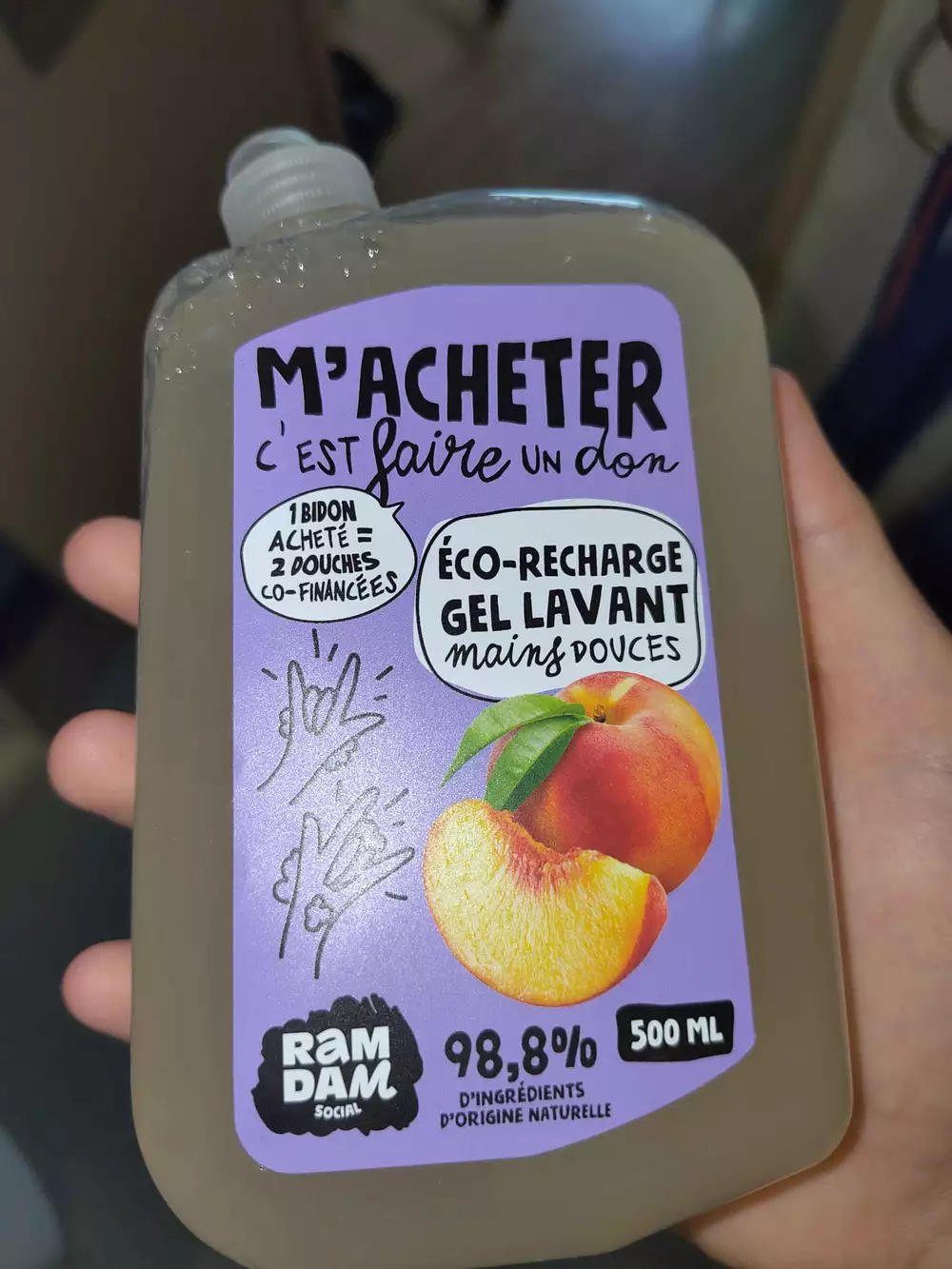 RAMDAM SOCIAL - Eco-recharge gel lavant mains douces