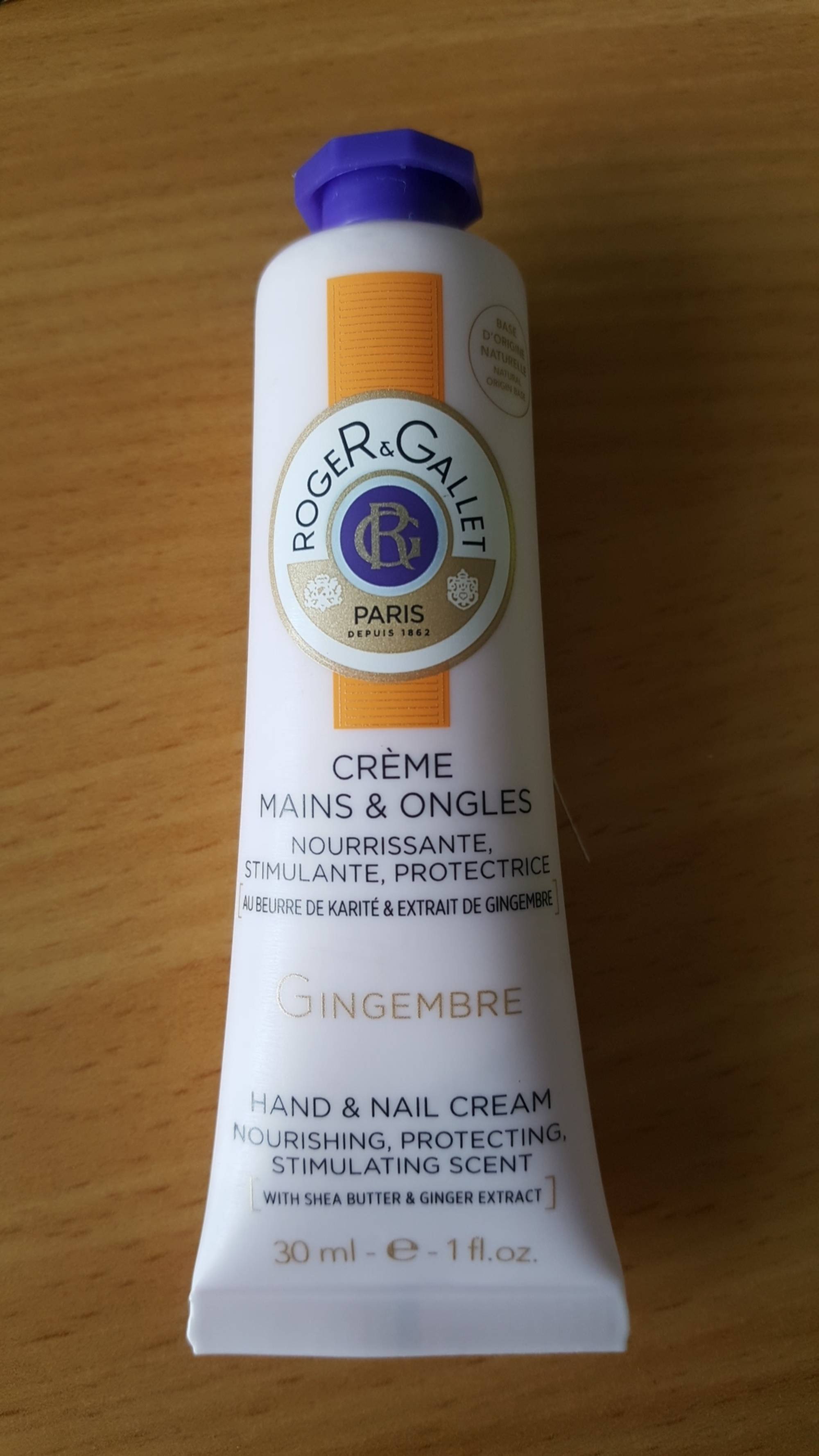 ROGER & GALLET - Crème mains & ongles gingembre