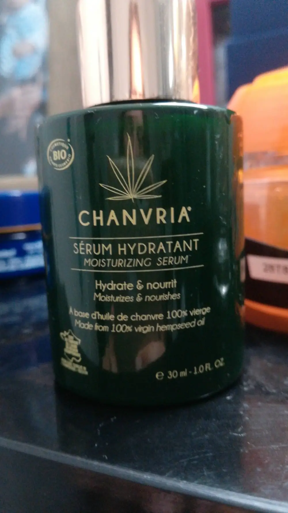 CHANVRIA - Sérum hydratant à base d'huile de chanvre 100% vierge