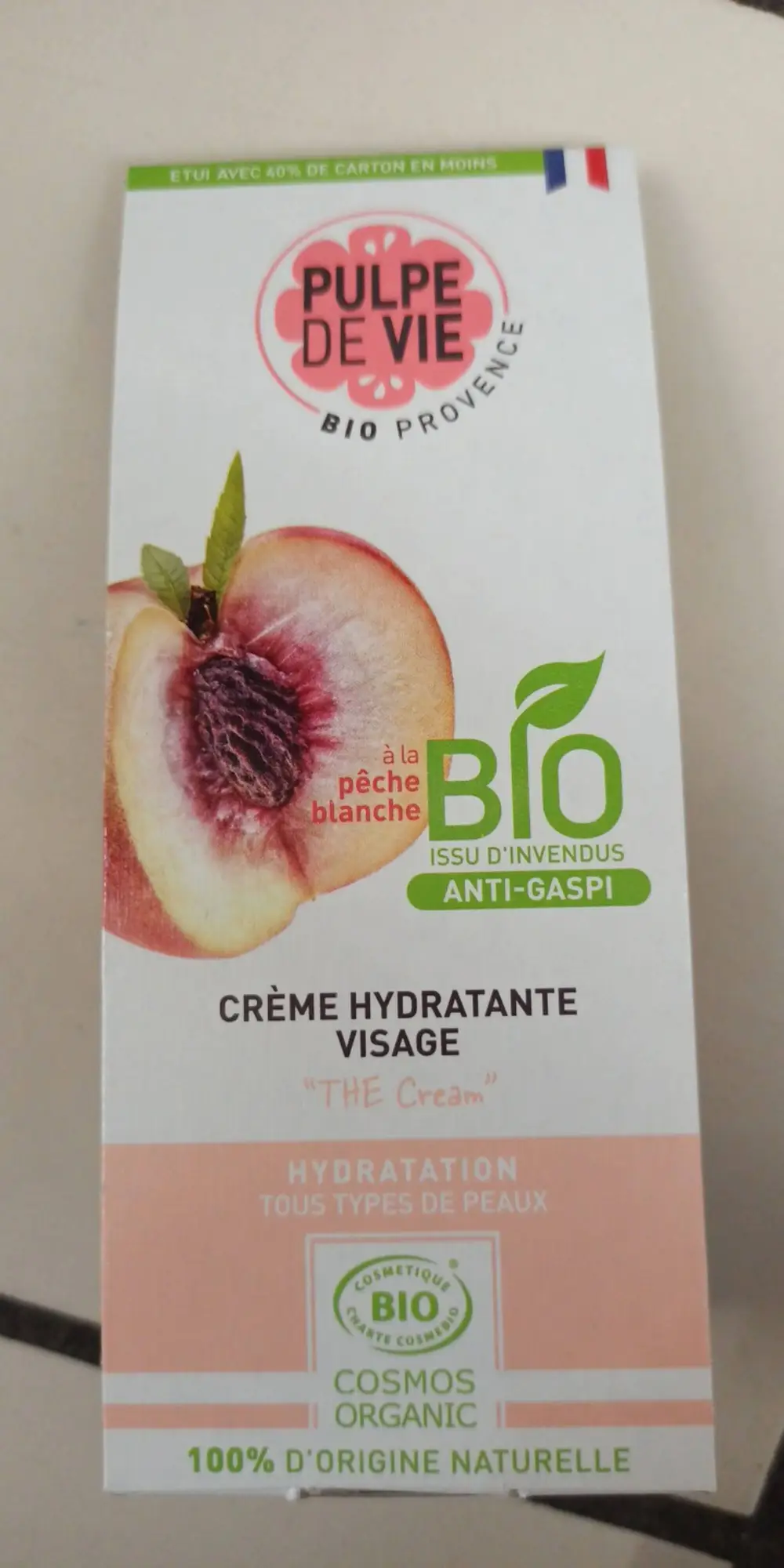 PULPE DE VIE - Crème hydratante visage à la pêche blanche