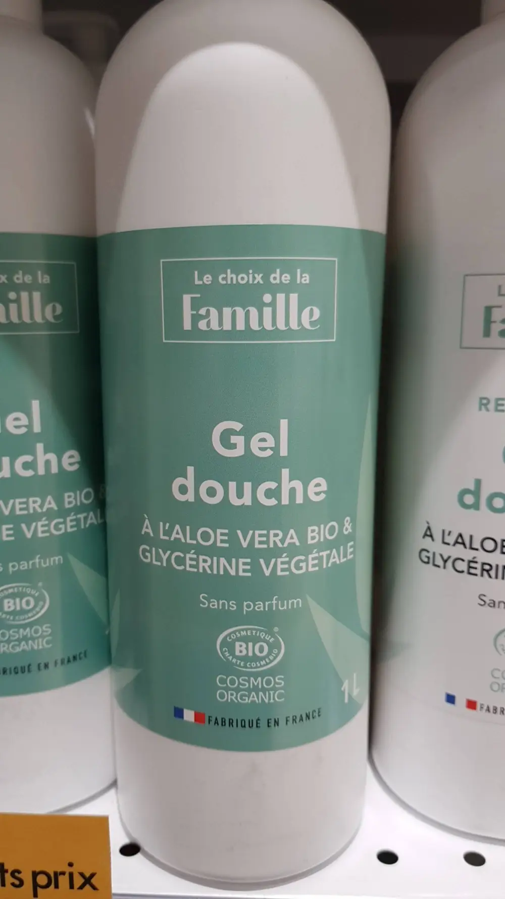 CHOIX DE LA FAMILLE - Gel douche à l'aloe vera bio et glycérine végétale