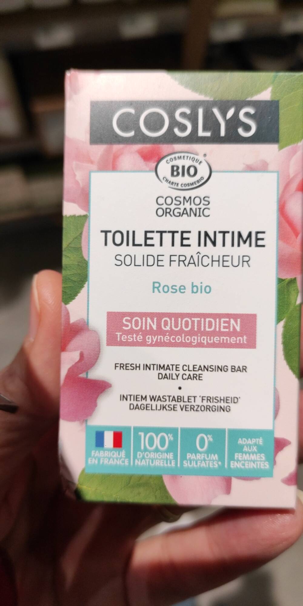 COSLYS - Rose bio - Toilette intime solide fraîcheur