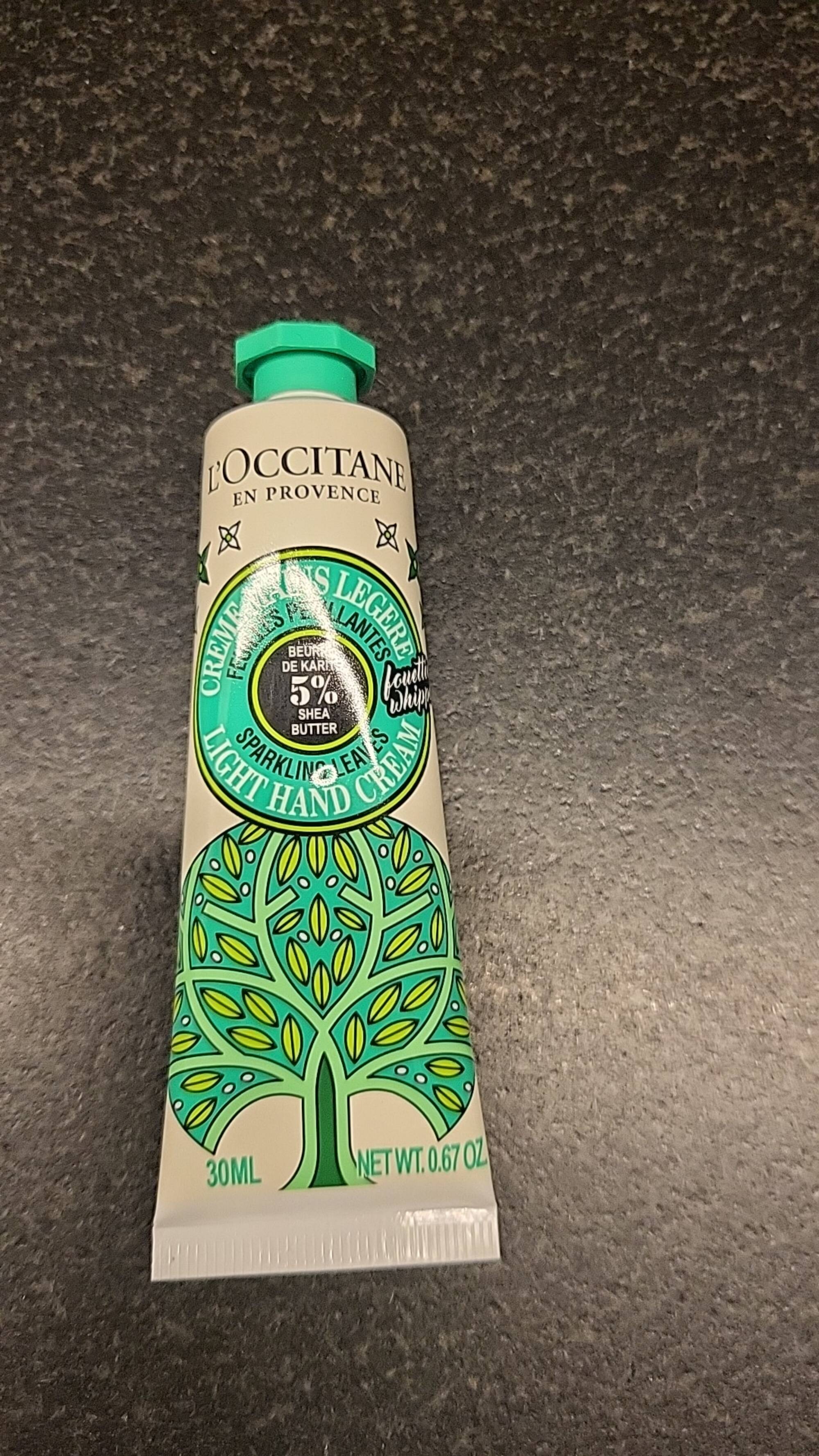 L'OCCITANE - Crème mains légère feuilles pétillantes