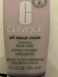 CLINIQUE - All about clean - Crème mousse nettoyante