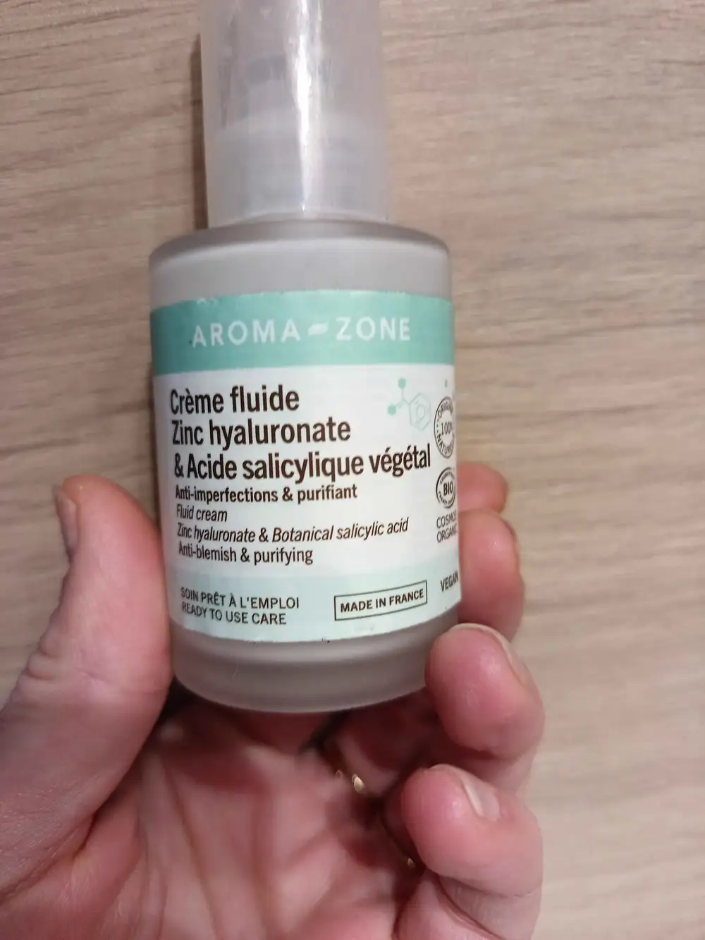 AROMA-ZONE - Crème fluide zinc hyaluronate & acide salicylique végétale 