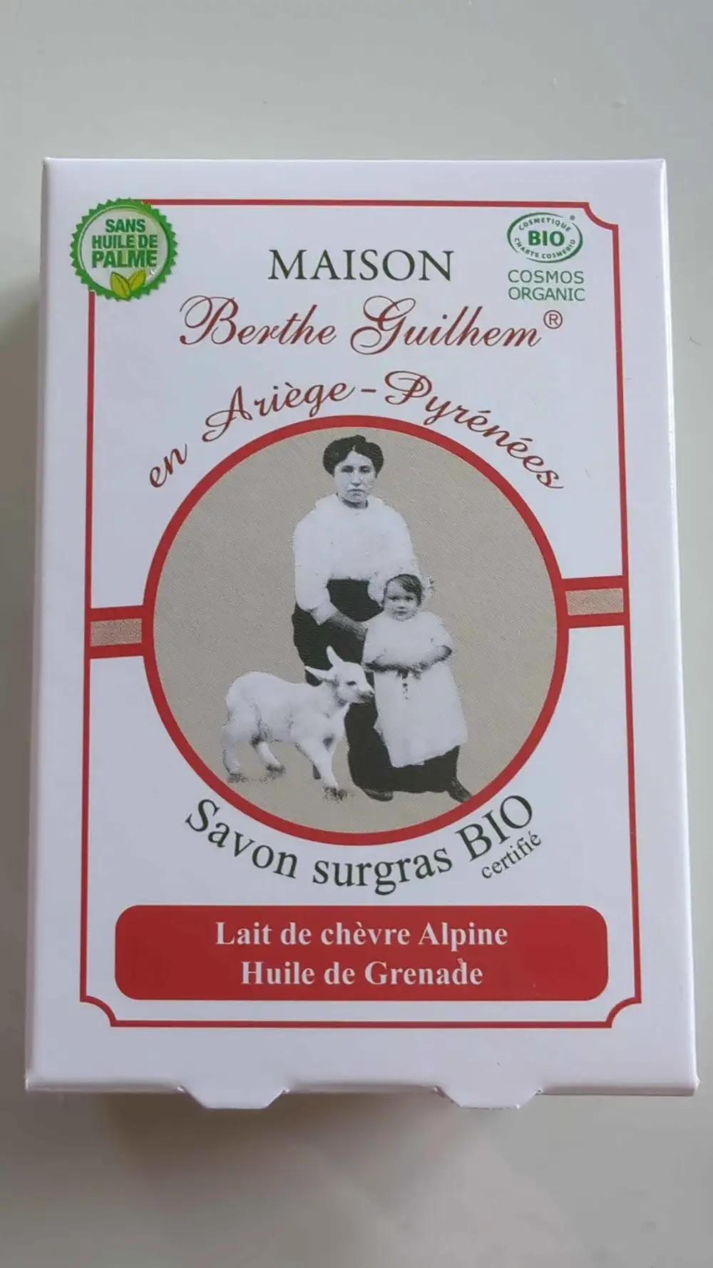 MAISON BERTHE GUILHEM - Savon surgras bio lait de chèvre Alpine huile de grenade