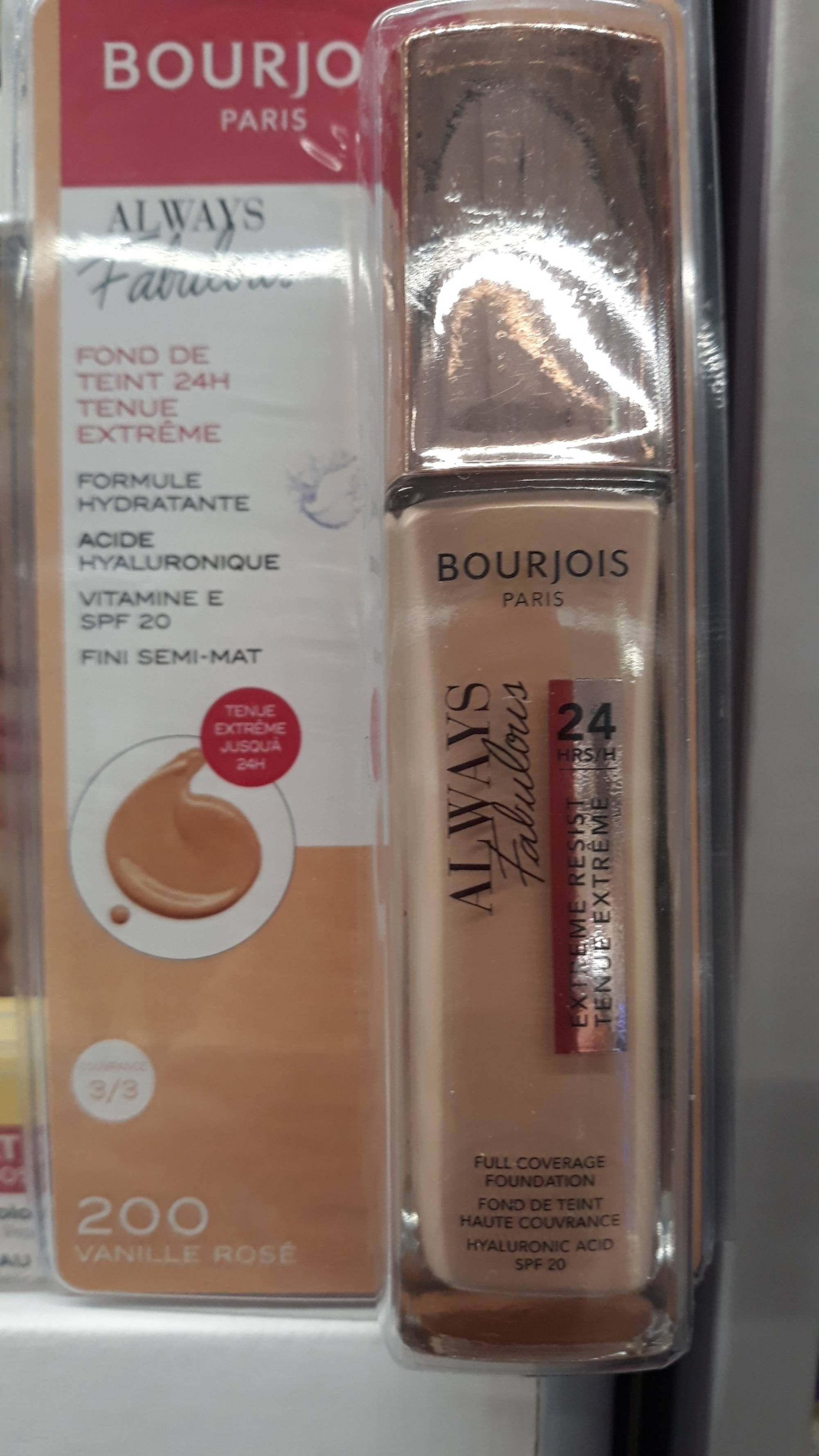 BOURJOIS - Always fabulous - Fond de teint 24H 200 vanille rosé