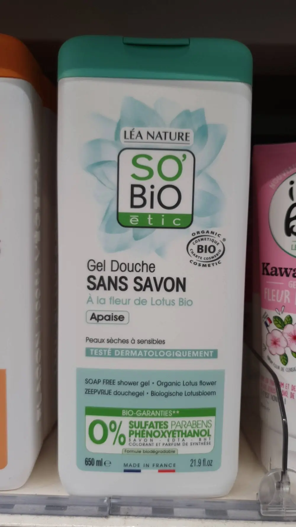 SO'BIO ÉTIC - Gel douche sans savon à la fleur de lotus bio