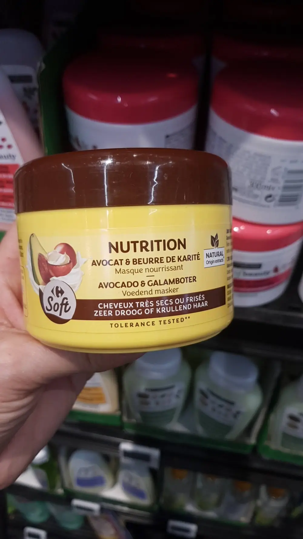 CARREFOUR SOFT - Avocat & beurre de karité - Masque nourrissant