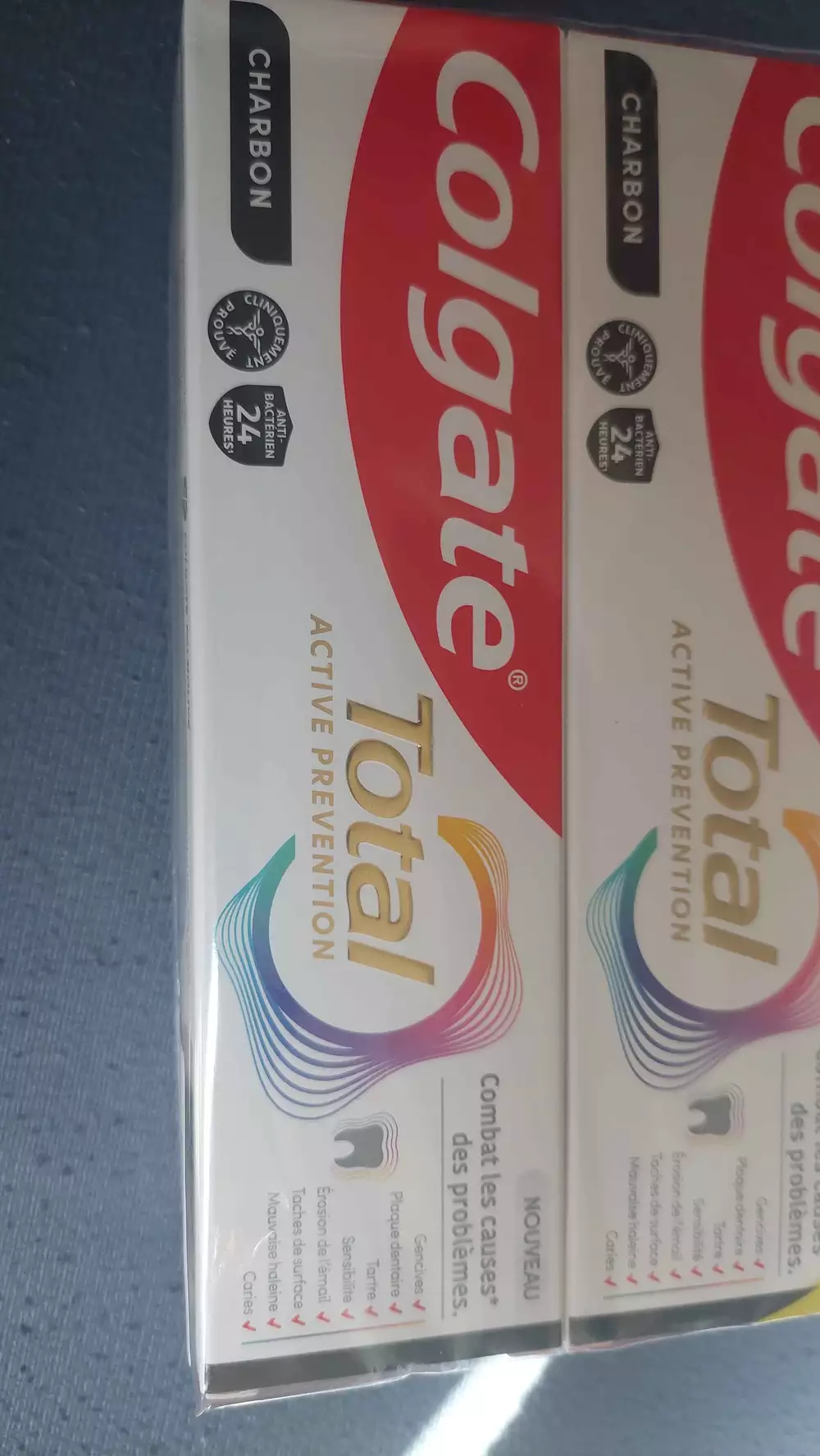 COLGATE - Total active prevention - Dentifrice charbon