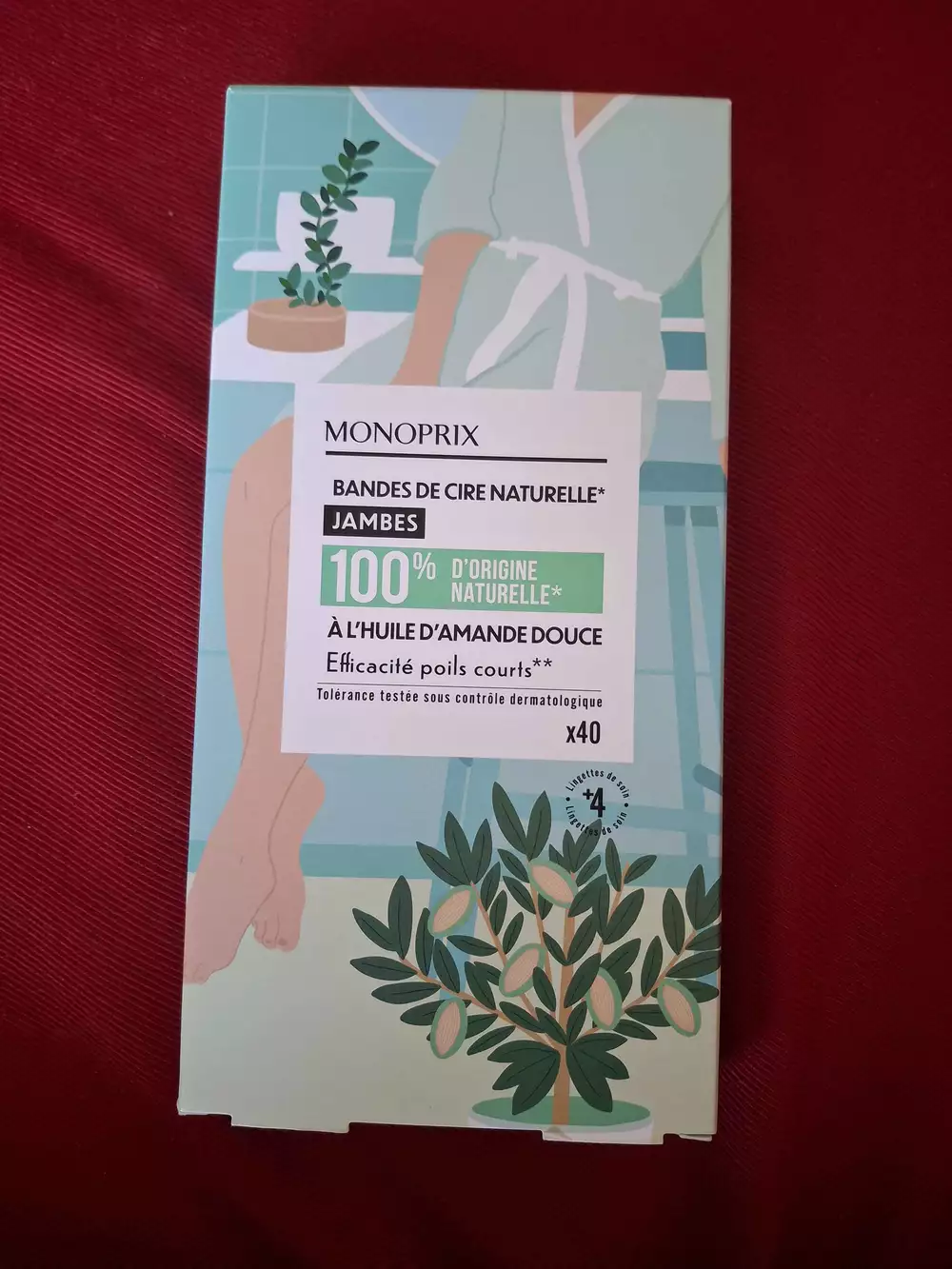 MONOPRIX - Bande de cire naturelle à l'huile d'amande douce