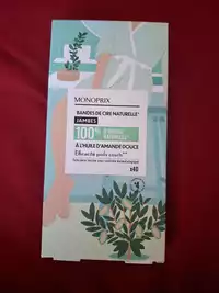MONOPRIX - Bande de cire naturelle à l'huile d'amande douce