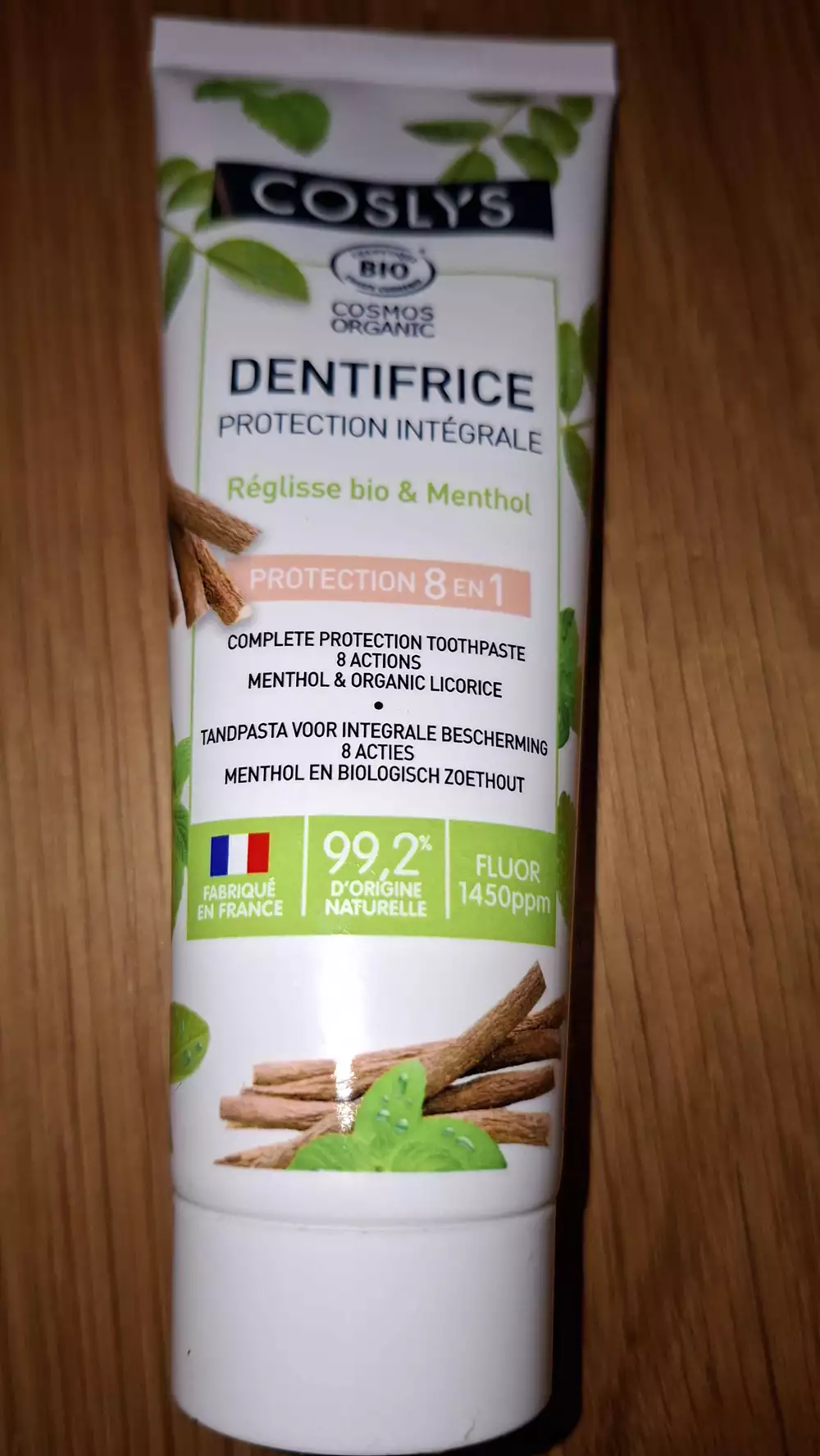 COSLYS - Protection 8en1 - Dentifrice réglisse bio & menthol
