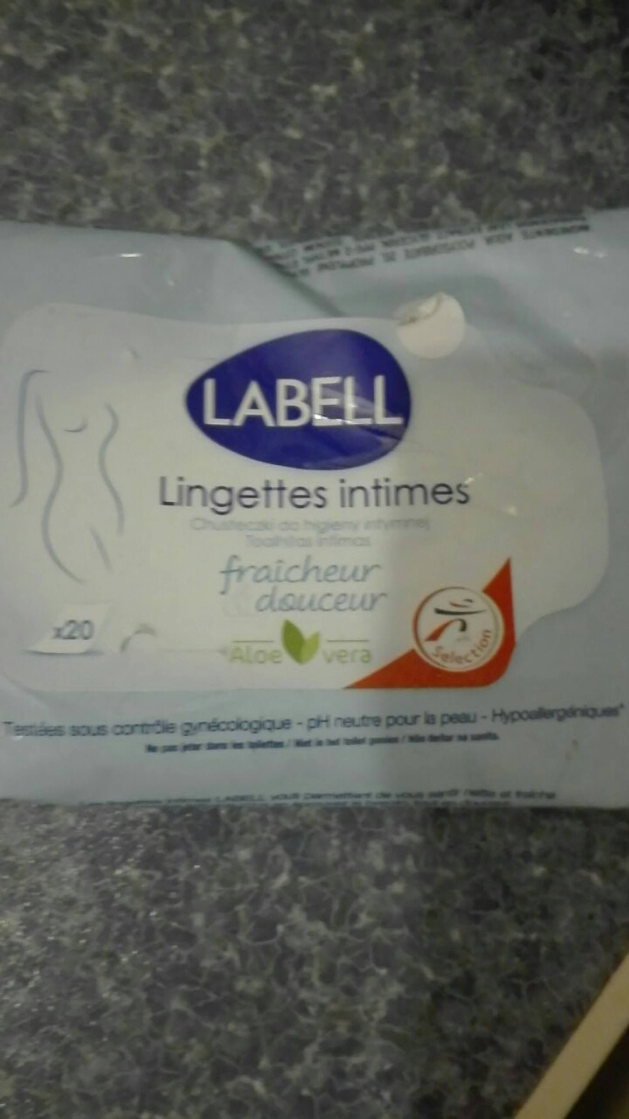 Lingettes intimes fraicheur&douceur aleo vera x20 pièces LABELL - KIBO