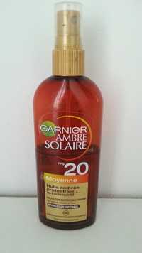GARNIER - Ambre solaire - FPS 20 moyenne - Huile ambrée protectrice au karité nutritif