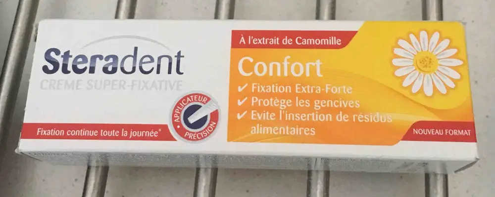 STERADENT - Confort - Crème super fixative à l'extrait de camomille