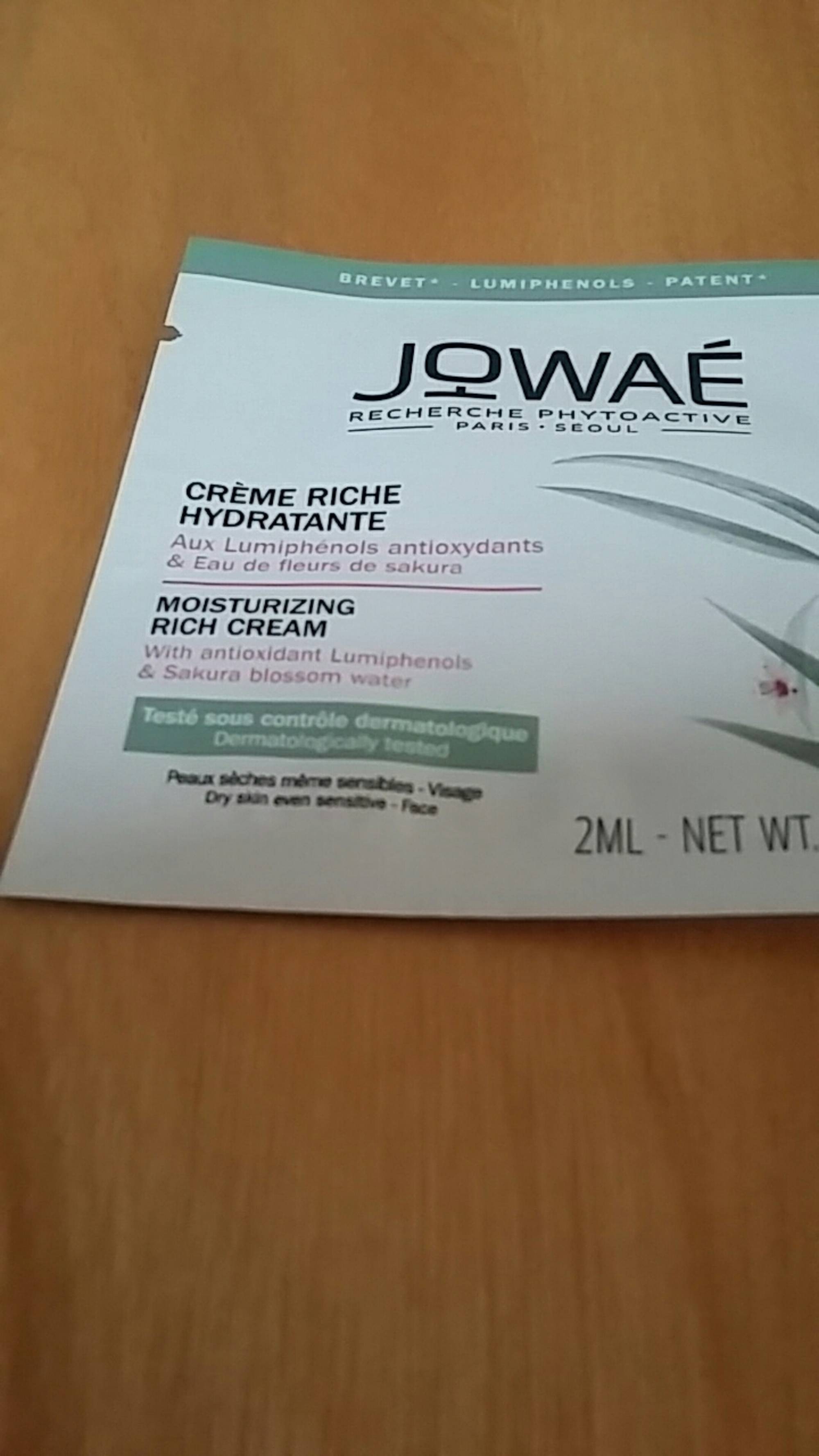 JOWAÉ - Crème riche hydratante