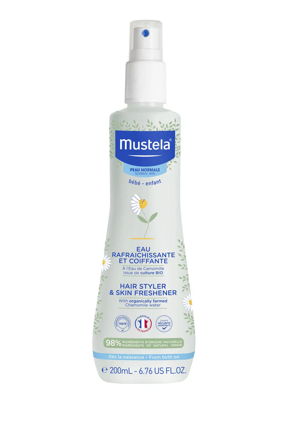 MUSTELA - Eau rafraîchissante et coiffante 200ml - Peau Normale