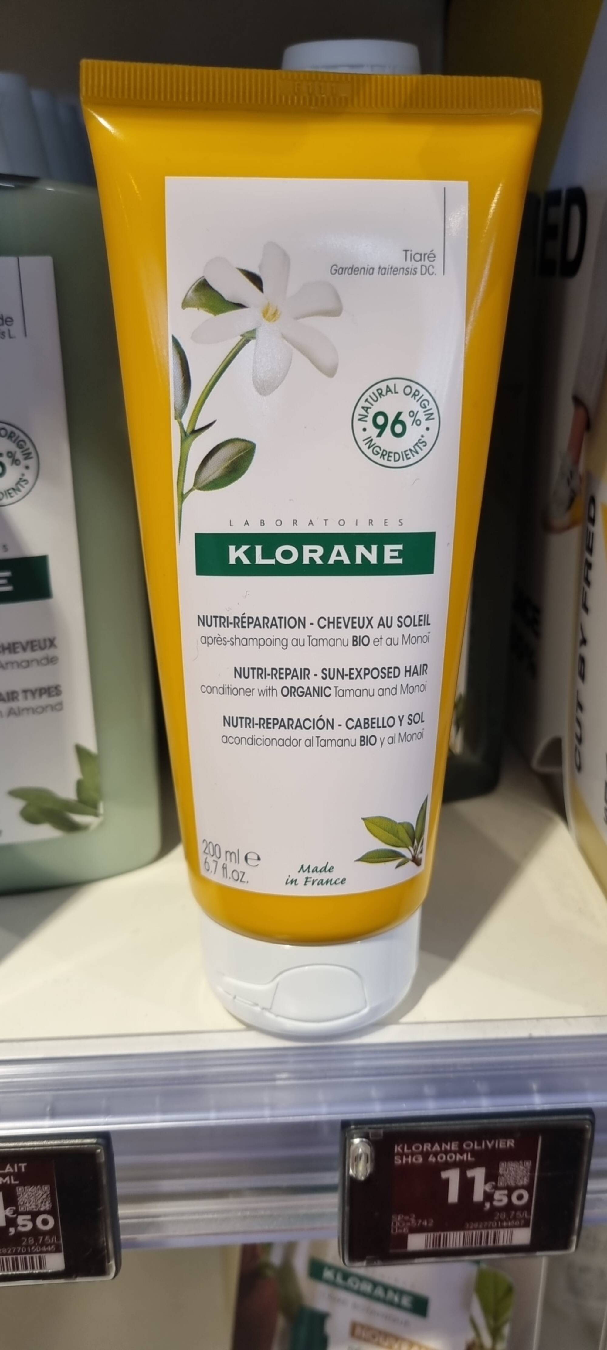 KLORANE - Nutri-réparation cheveux au soleil - Après-shampoing