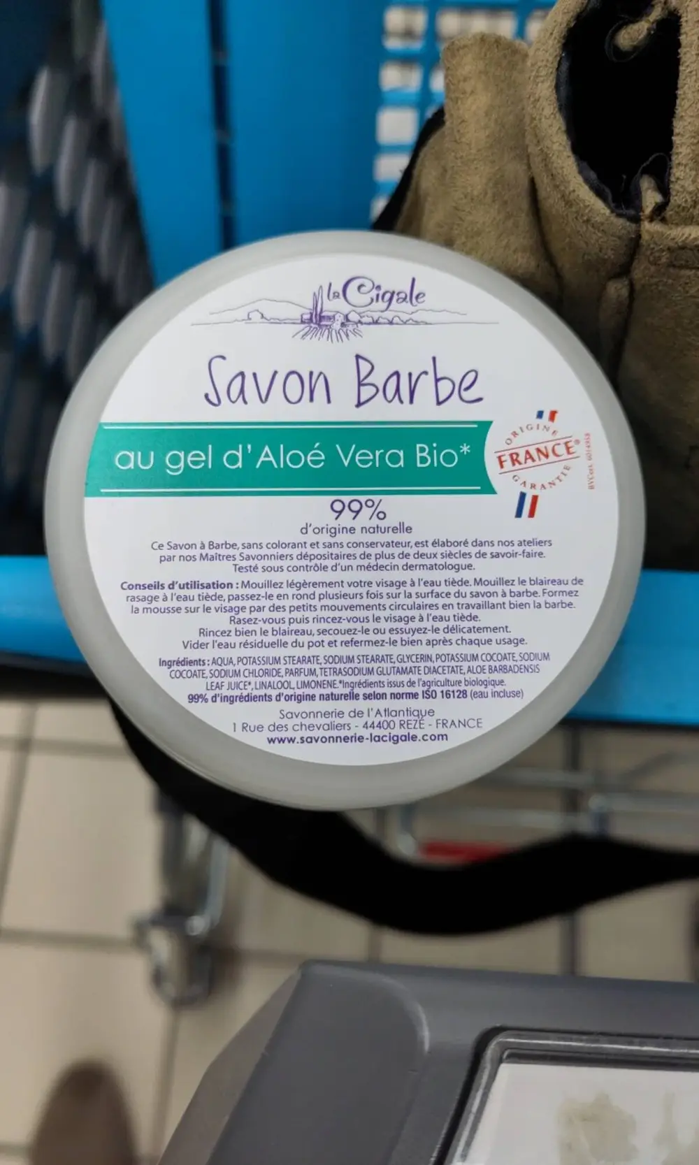 LA CIGALE - Savon barbe au gel d'aloé vera bio