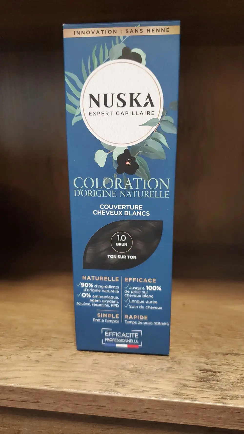 NUSKA - Coloration couverture cheveux blanc 1.0 brun ton sur ton