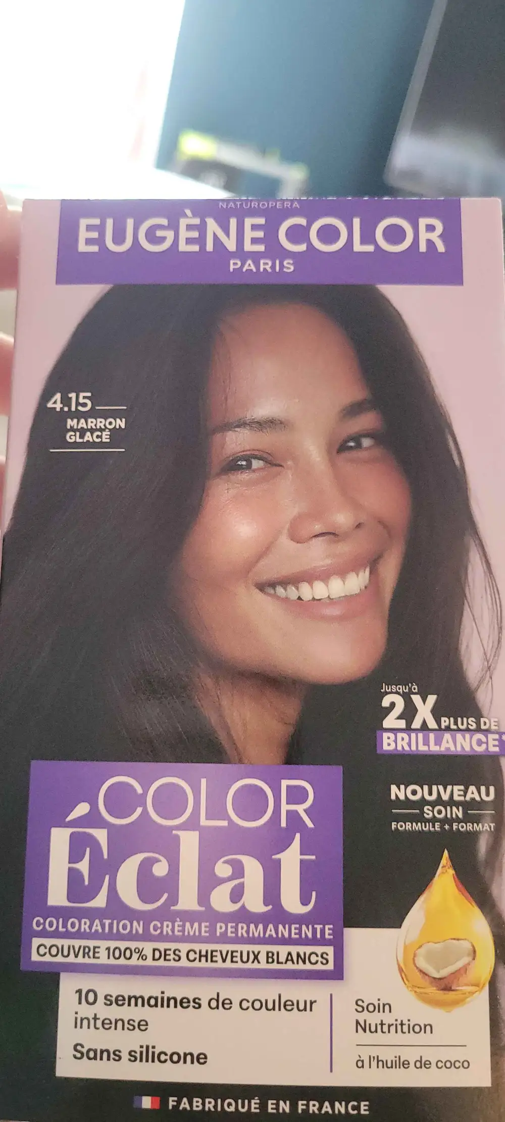 EUGÈNE COLOR - Color éclat - Coloration crème permanente 4.15 marron glacé