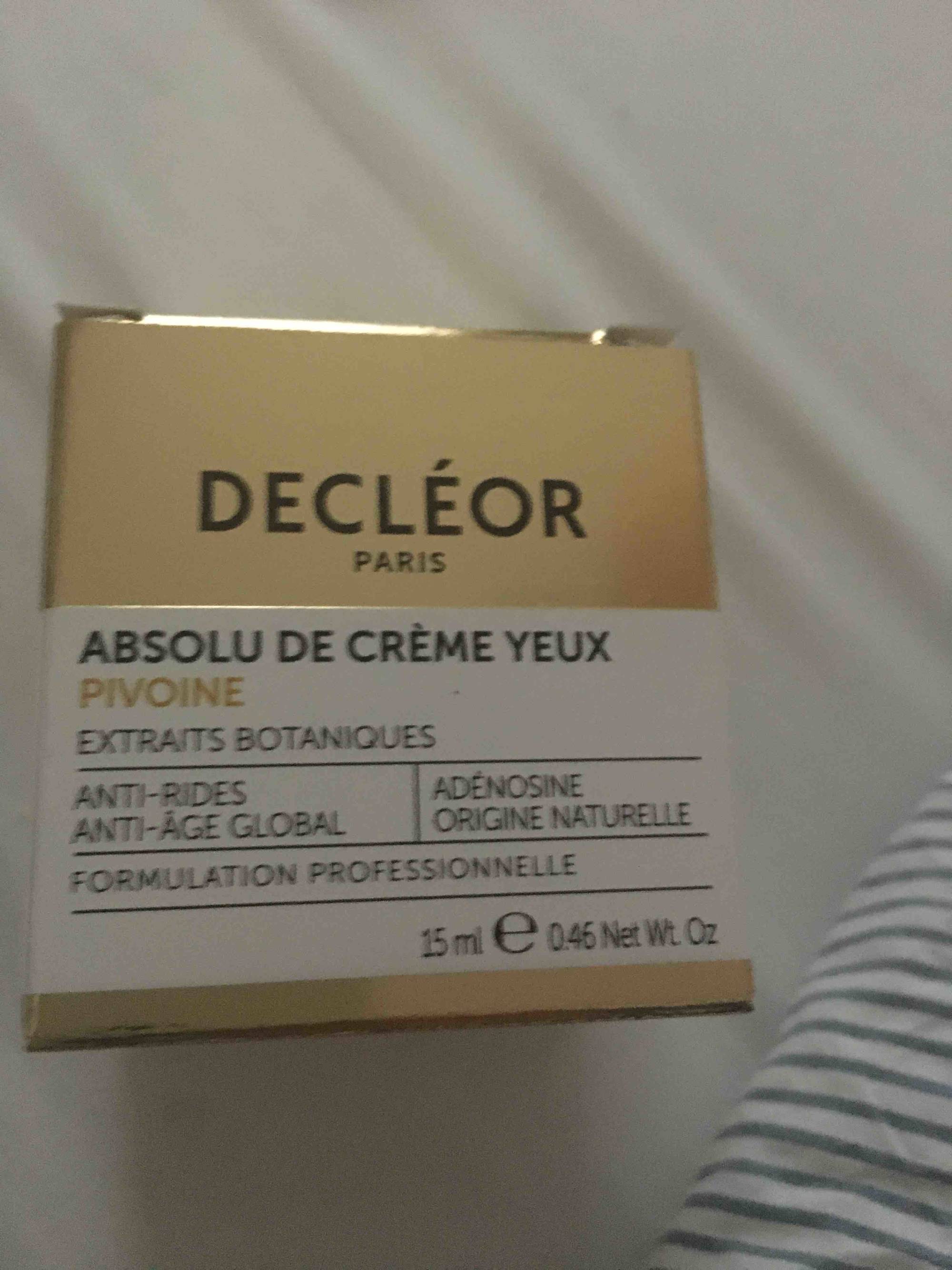 DECLÉOR - Pivoine - Absolue de crème yeux