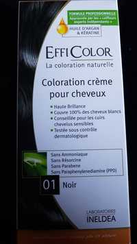 INELDEA - Effi Color - Coloration crème pour cheveux, 01 noir