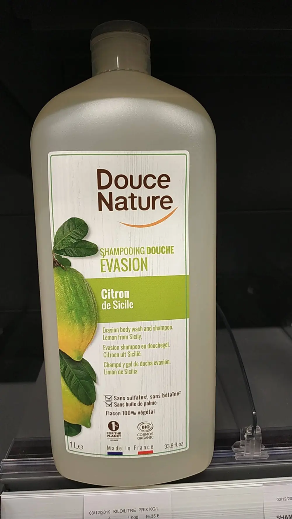 DOUCE NATURE - Evasion - Shampooing douche citron de Sicile