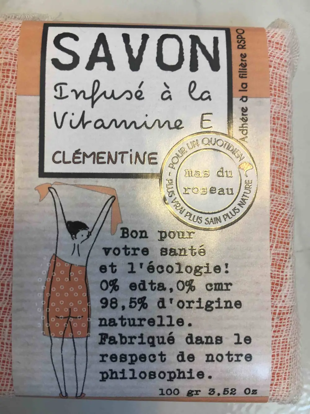 MAS DU ROSEAU - Savon infusé à la vitamine E clémentine