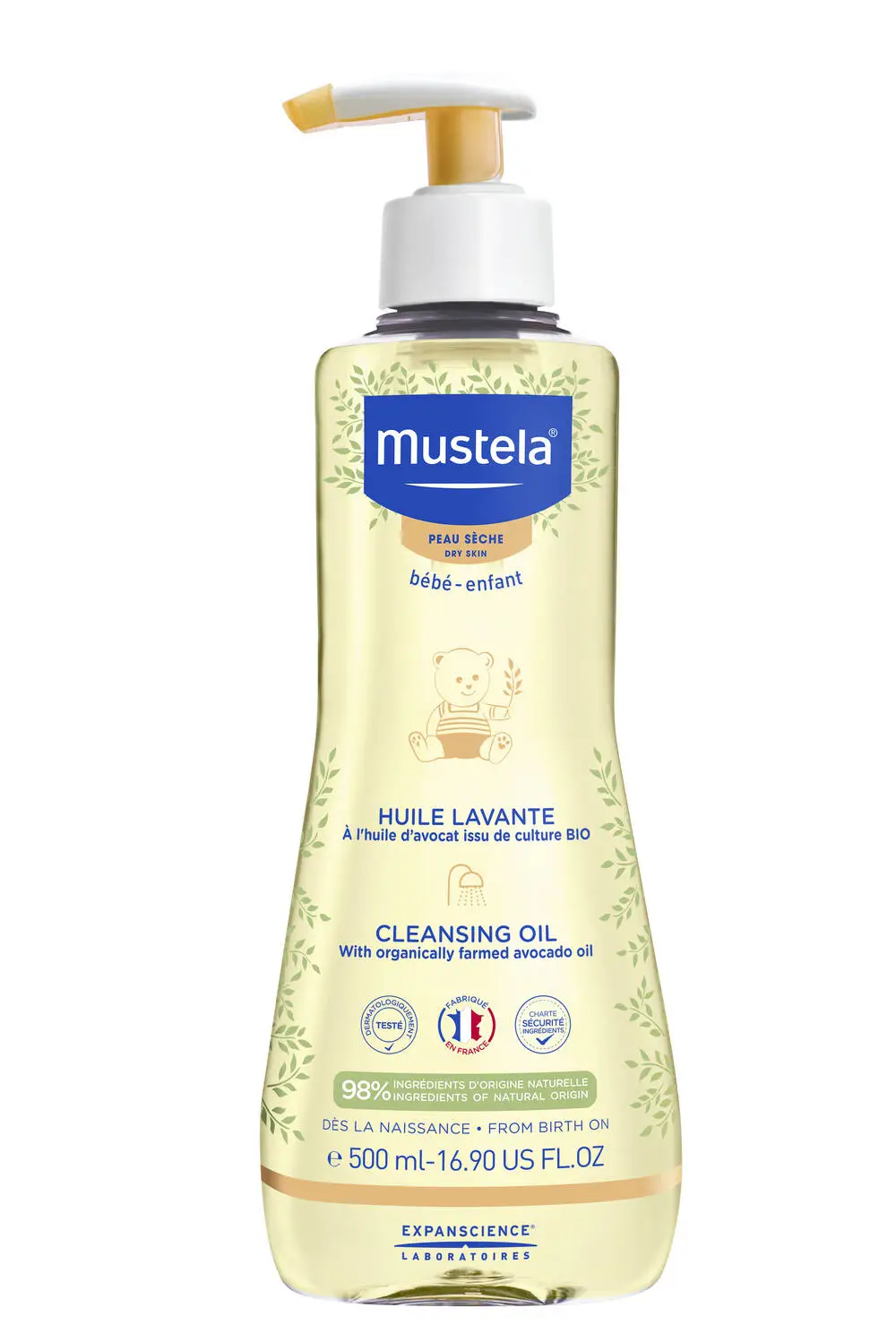 MUSTELA - Huile Lavante 500ml - Peau Sèche