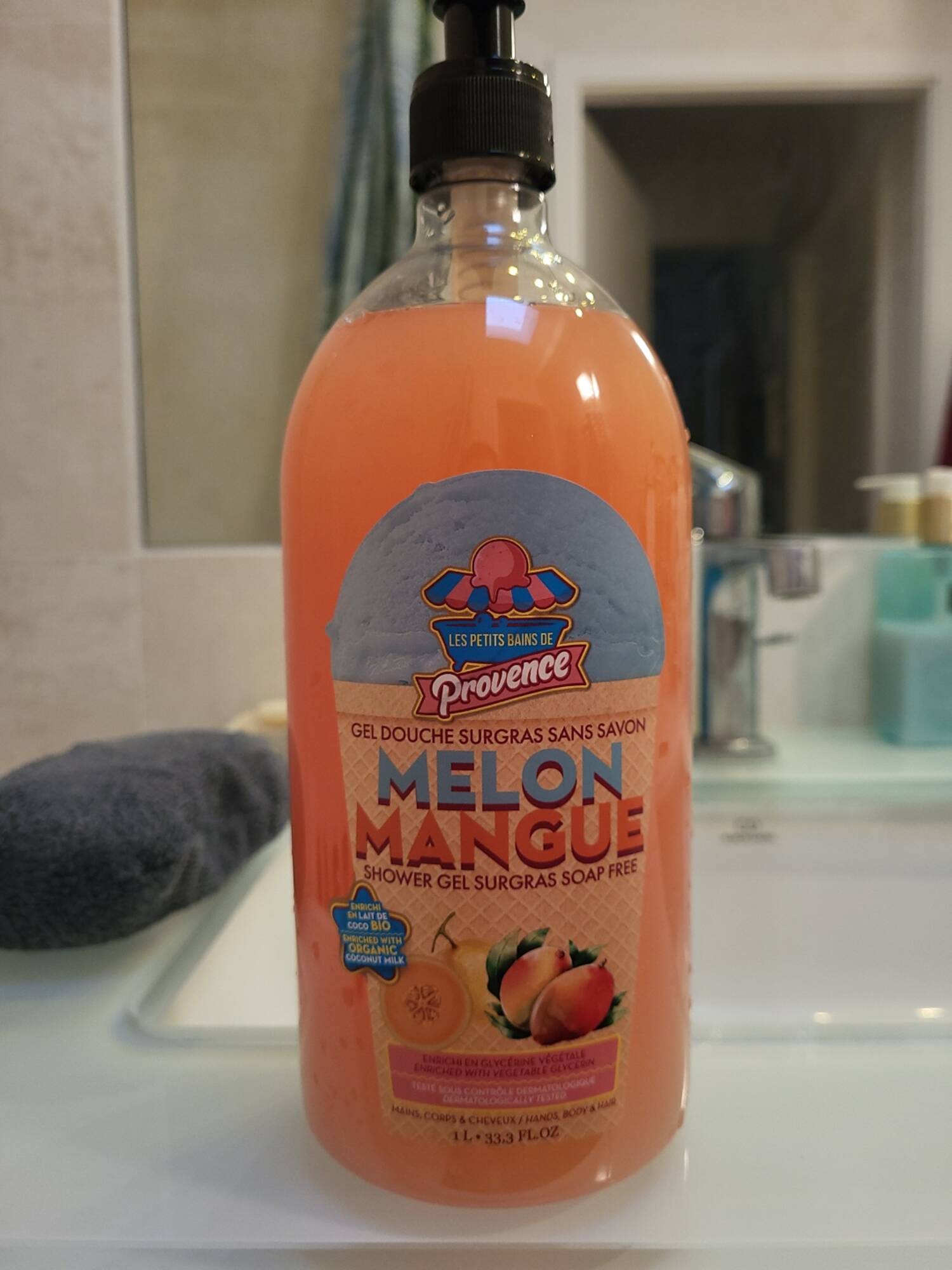 LES PETITS BAINS DE PROVENCE - Melon mangue - Gel douche surgras sans savon 