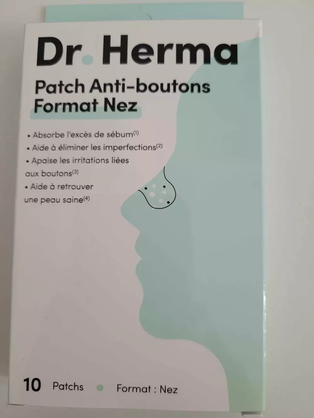 DR HERMA - 10 Patchs anti-boutons format nez