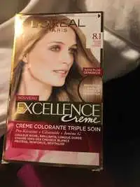 L'ORÉAL - Excellence - Crème colorante triple soin 8.1 blond clair cendré