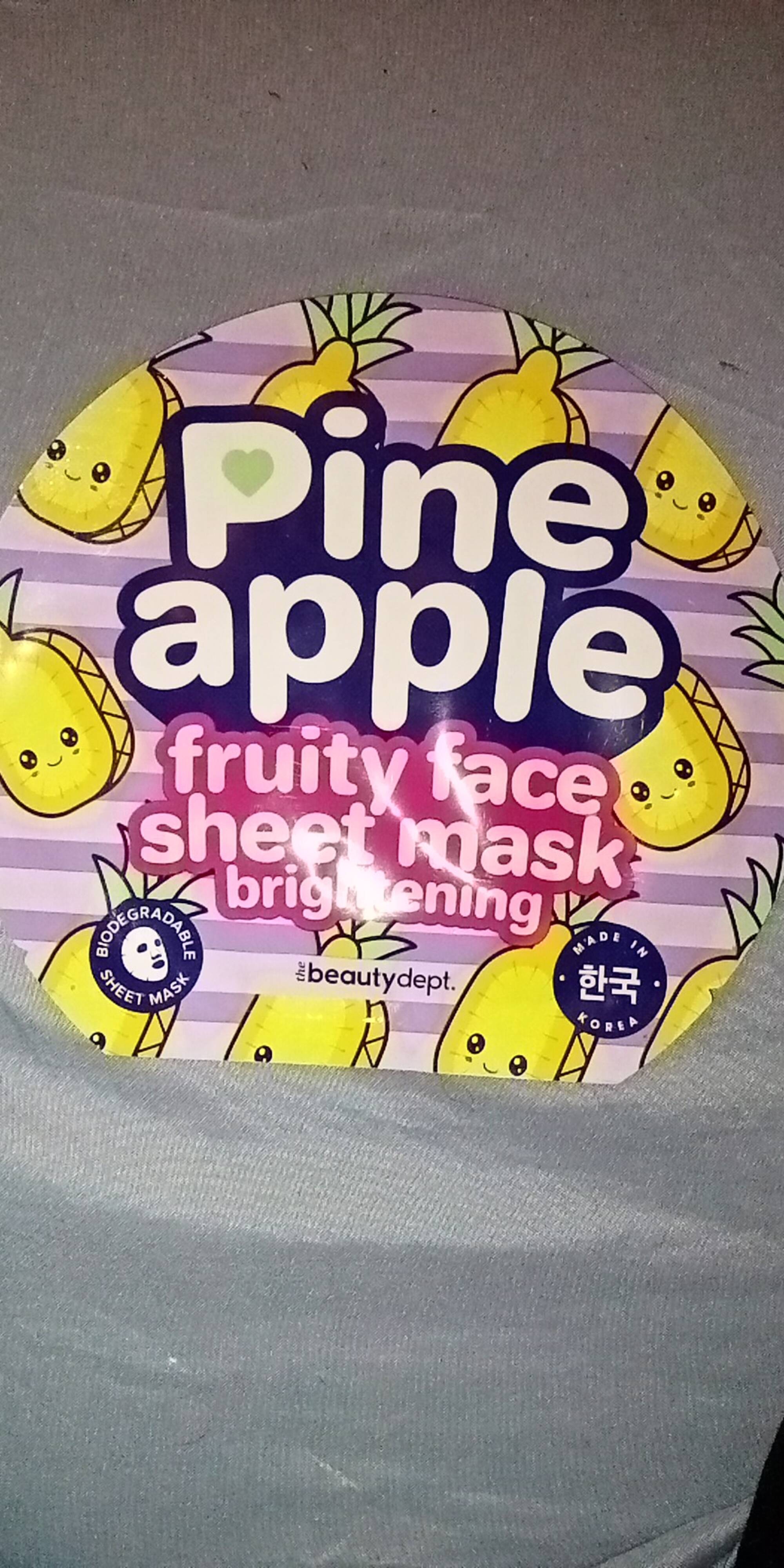 THE BEAUTY DEPT - Pineapple fruity face sheet mask