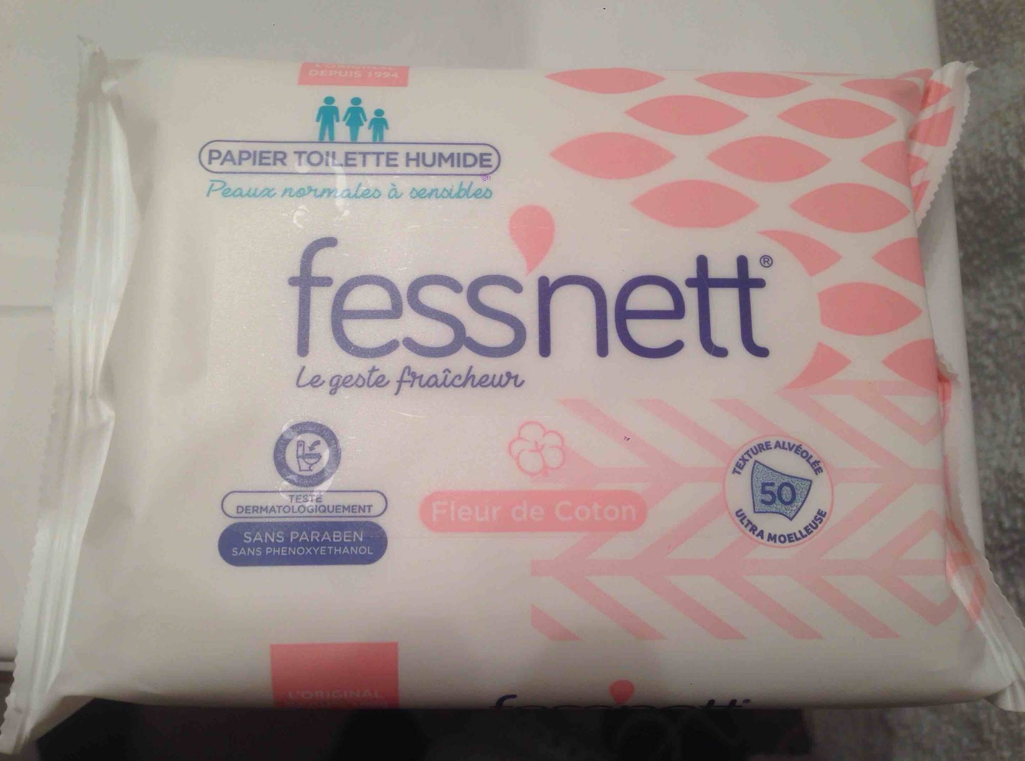 Fess'nett Papier Toilette Humide Sensitive, Le lot de 3 x 50