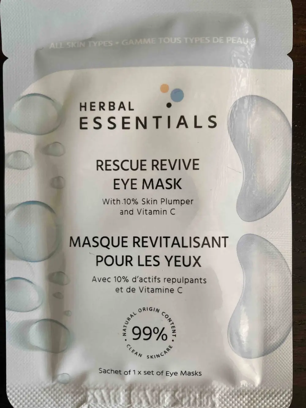 HERBAL ESSENTIALS - Masque revitalisant pour les yeux