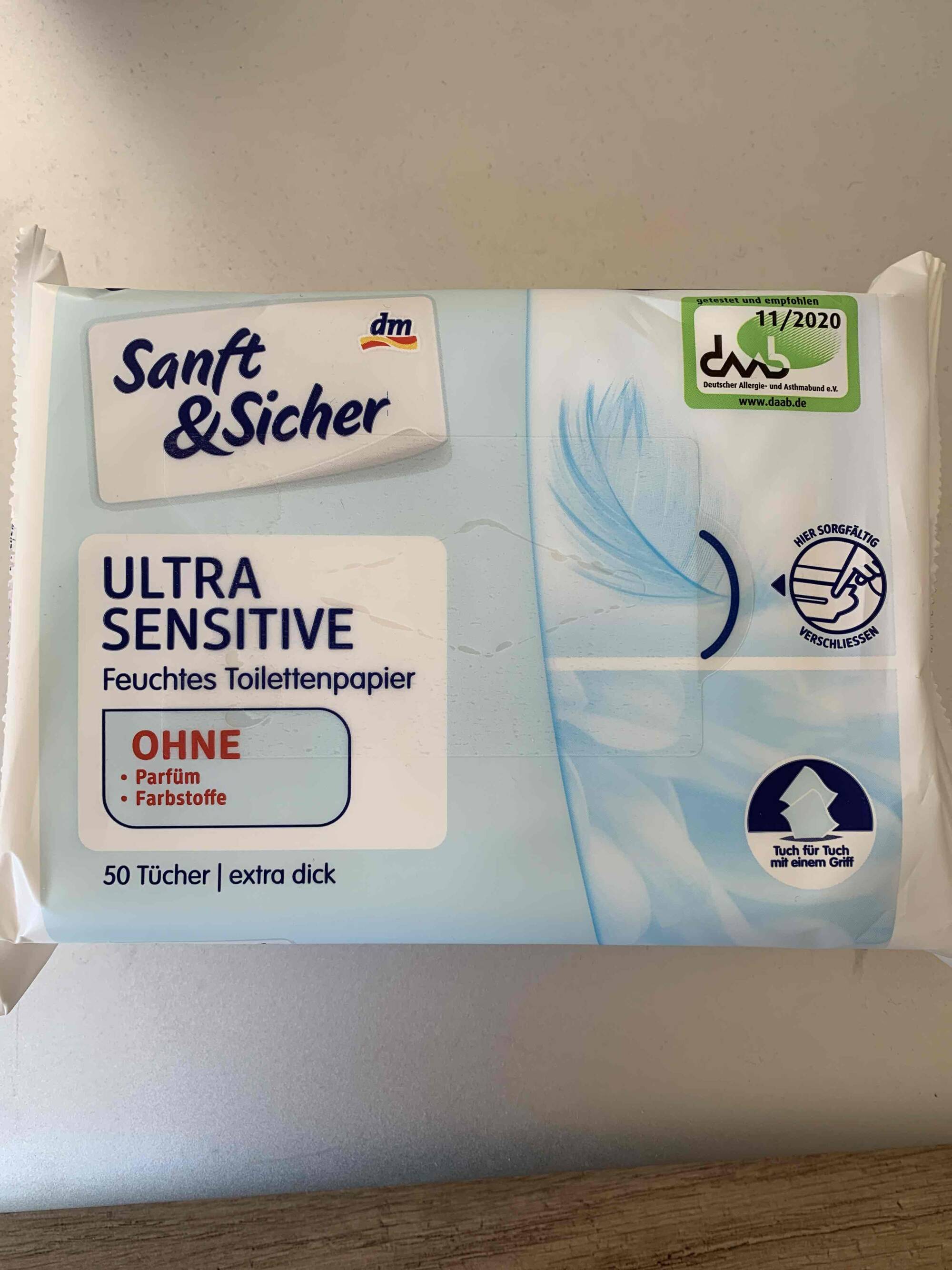 SANFT & SICHER - Feuchtes toilettenpapier ultra sensitive