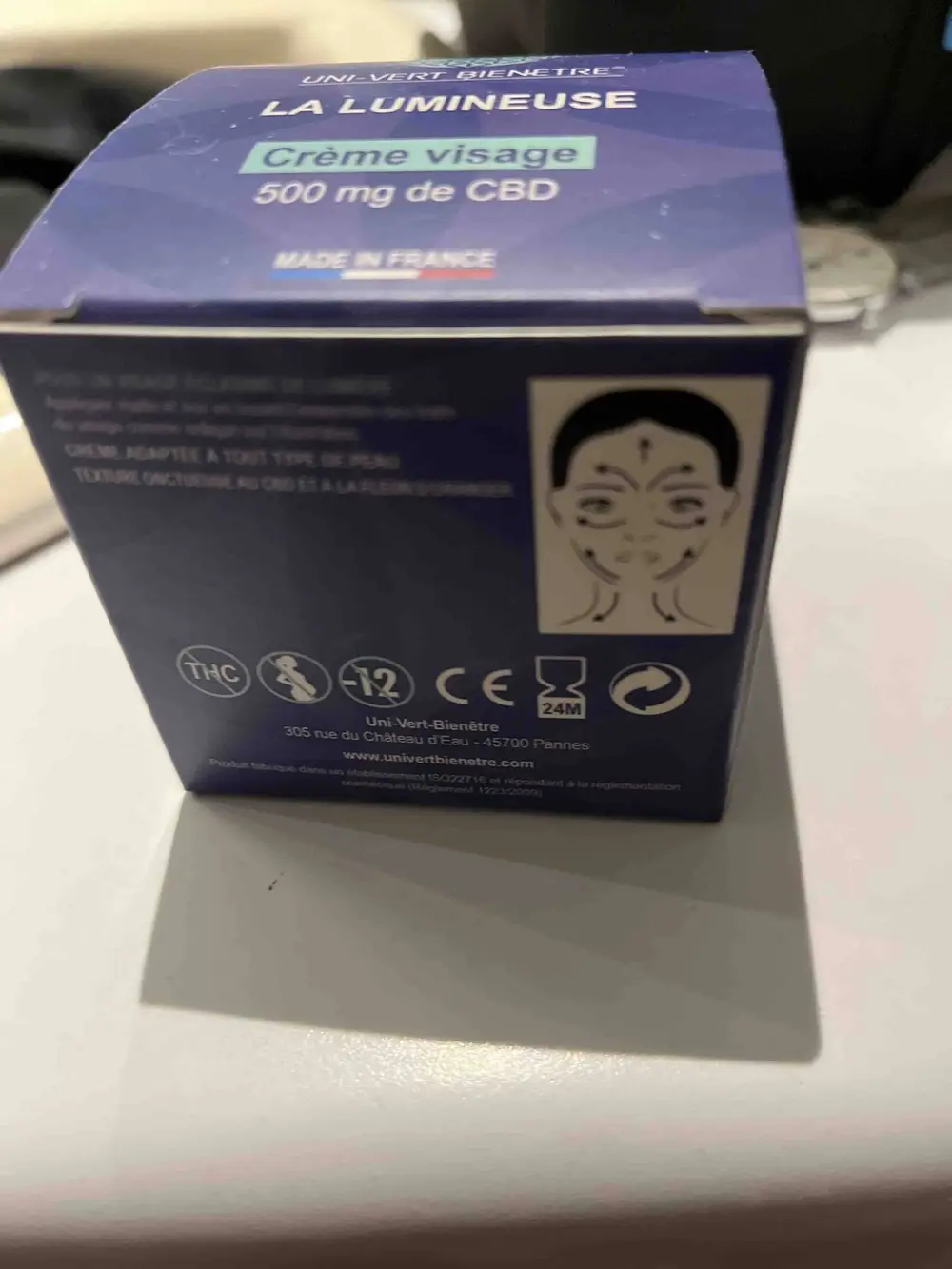 UNI-VERT BIENETRE - La lumineuse - Crème visage 500 mg de CBD