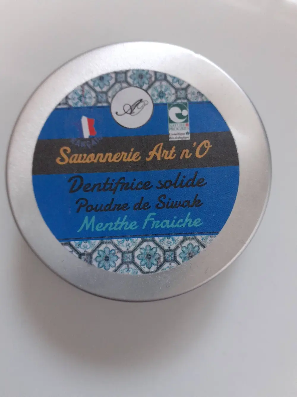 SAVONNERIE ART N’O - Dentifrice solide menthe fraîche