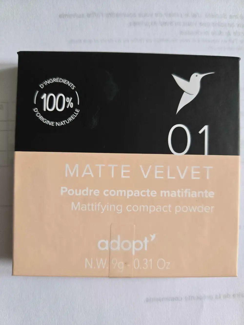ADOPT' - Matte velvet 01 - Poudre compacte matifiante