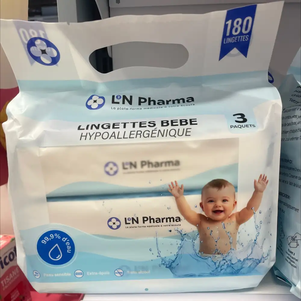 L2N PHARMA - Lingettes bébé hypoallergénique